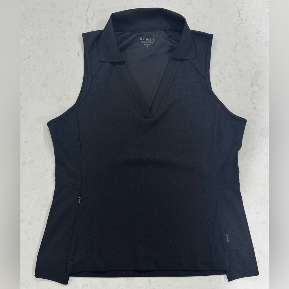Like new, Athleta Everyday Polo Tank in black, size medium